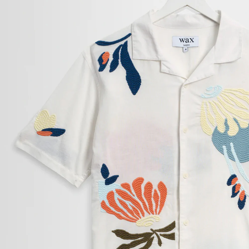 Wax London - Chemise Didcot SS - Ecru Multi - Image 4