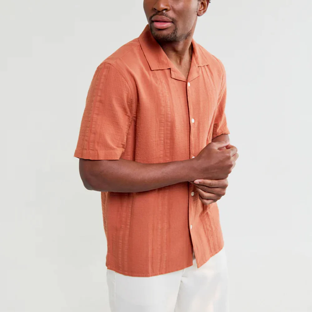 Wax London - Chemise Didcot SS - Rust - Image 2