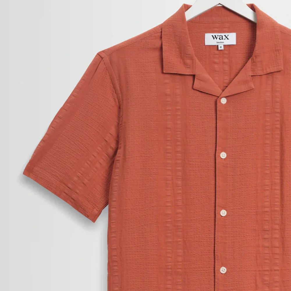 Wax London - Chemise Didcot SS - Rust - Image 5