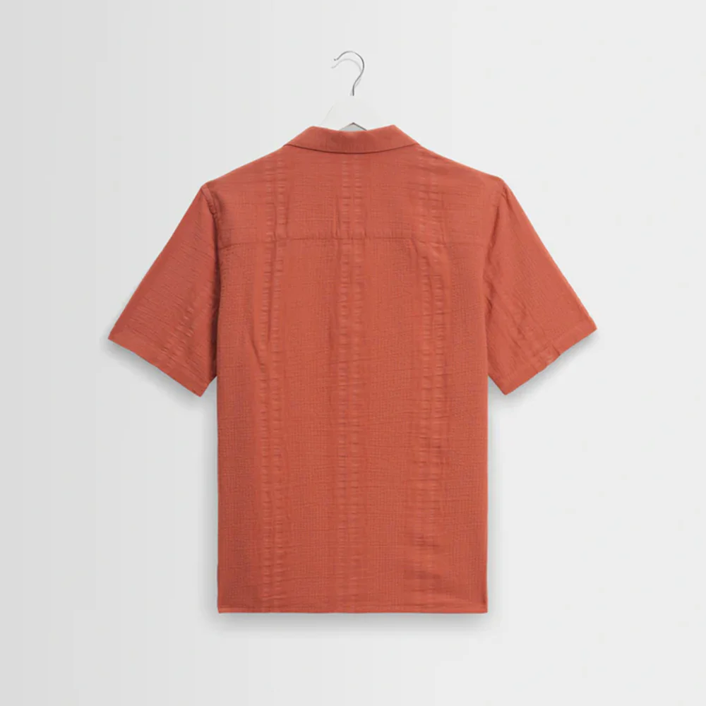 Wax London - Chemise Didcot SS - Rust - Image 6