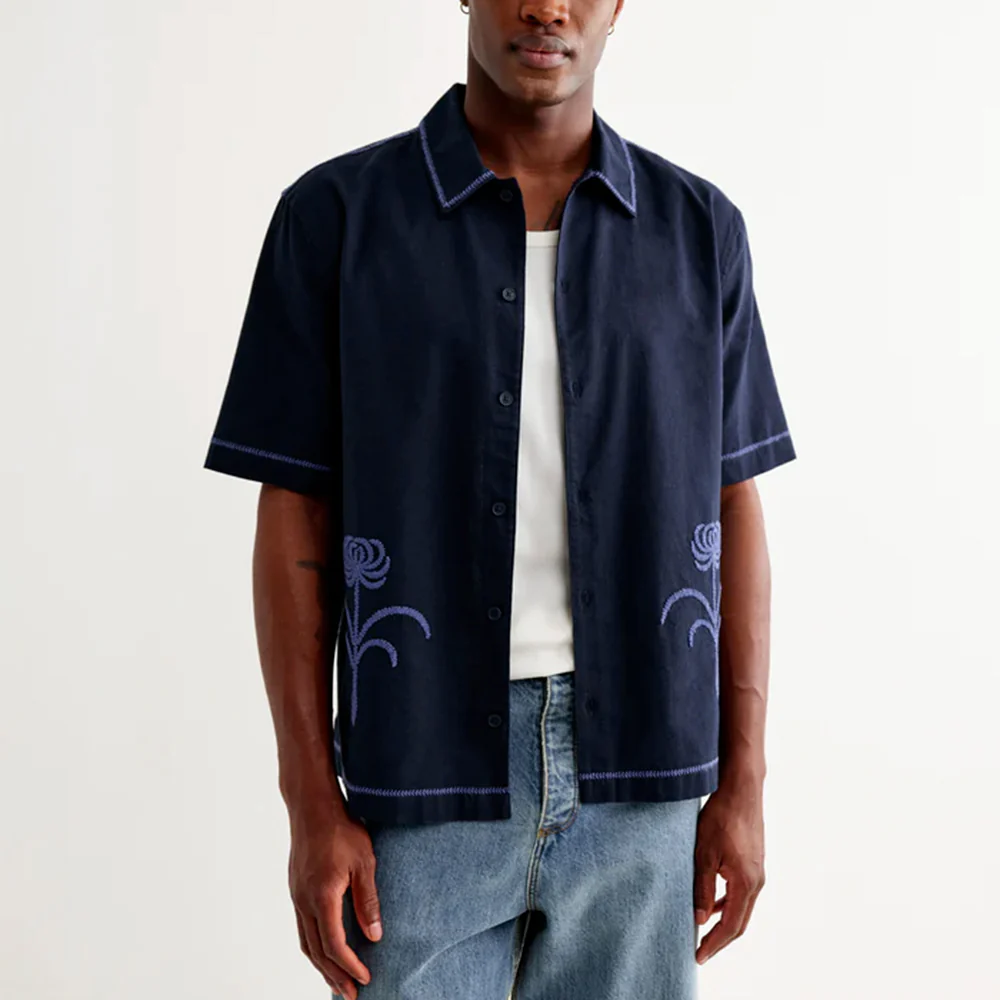 Wax London - Chemise Keats SS - Marine - Image 2