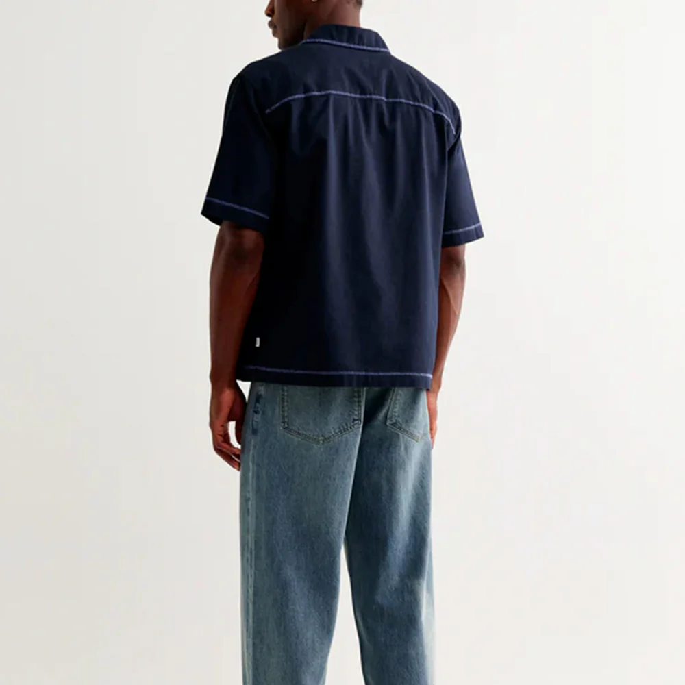 Wax London - Chemise Keats SS - Marine - Image 3