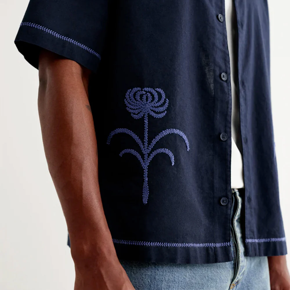 Wax London - Chemise Keats SS - Marine - Image 4
