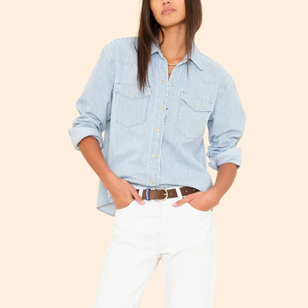 Xirena - Chemise Byron Denim - Bleu Railroad - Image 3