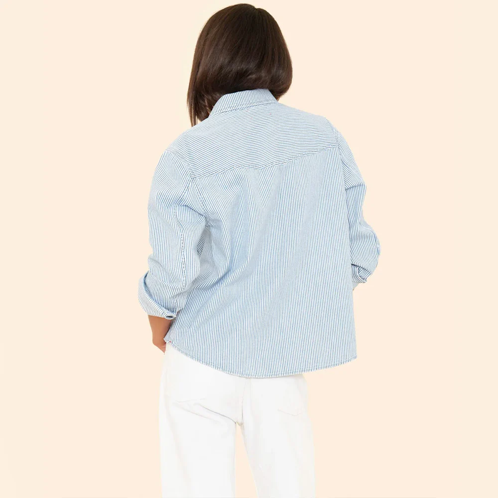 Xirena - Chemise Byron Denim - Bleu Railroad - Image 4
