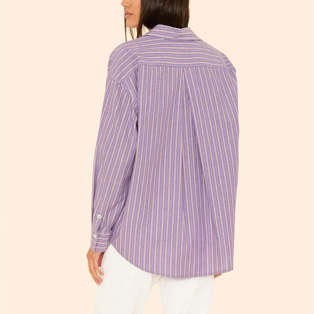 Xirena - Chemise Hayven Rayée - Violet Rouge - Image 2