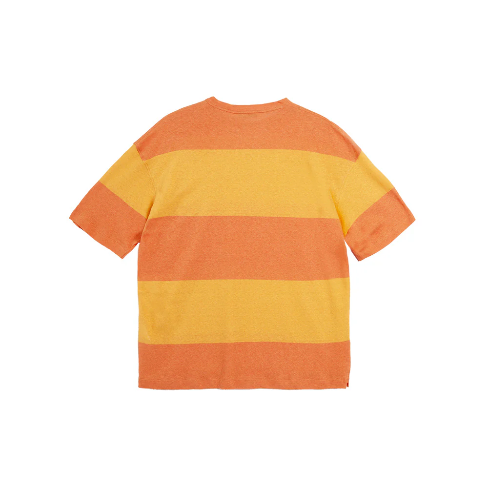 YMC - T-shirt Triple - Orange Rayé - Image 6