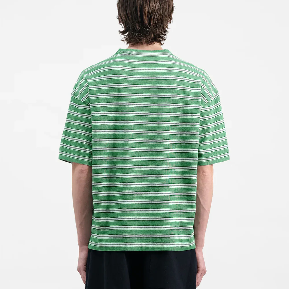 YMC - T-shirt Triple - Vert Rayé - Image 4